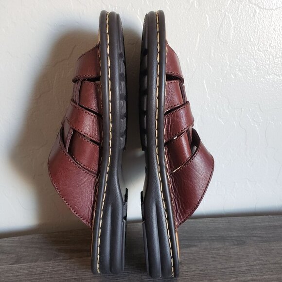 Born Leather Fisherman Slide Sandals Brown Size Women's 9 Comfort Slip-On - Picture 7 of 11